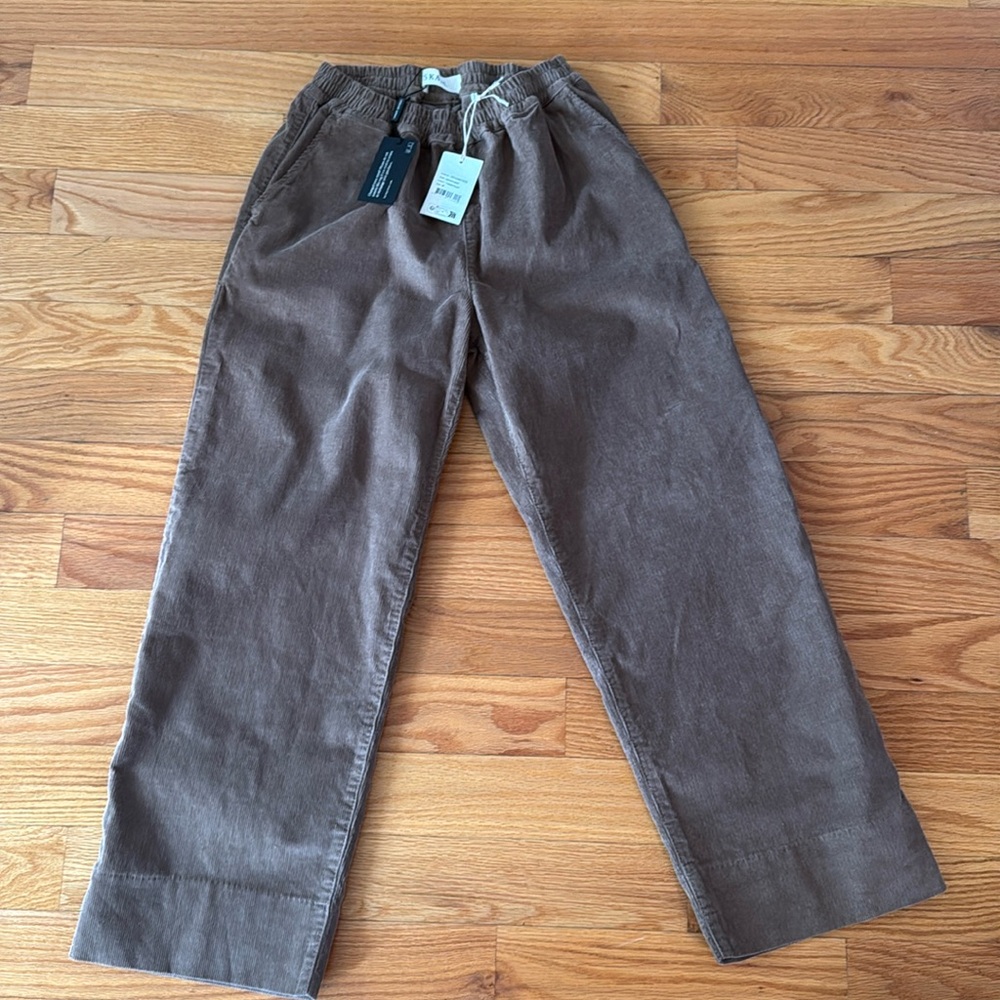 Skall Studio Jasmine Straight-Leg Corduroy Pants Toasted Brown size 40 NWT